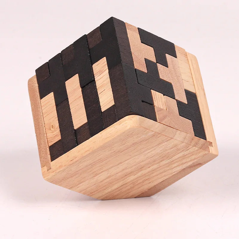 Funny Wooden Puzzles IQ Toys 54T Cube Educational Toys For Kids Intellectual Game For Adults And Puzzle Enthusiasts