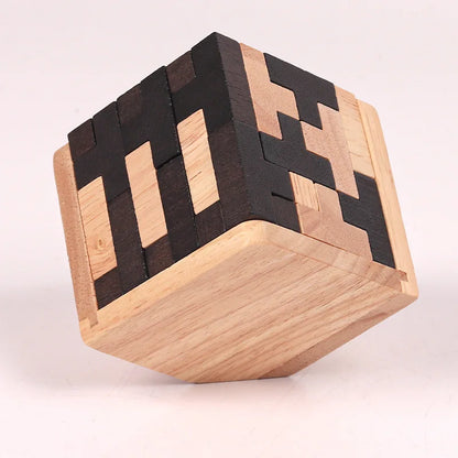 Funny Wooden Puzzles IQ Toys 54T Cube Educational Toys For Kids Intellectual Game For Adults And Puzzle Enthusiasts