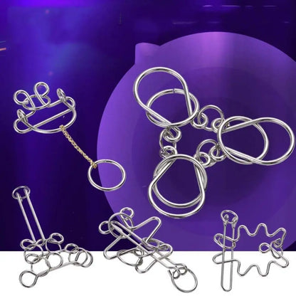 3D Metal Puzzle IQ Mind Brain Teaser Intelligence Buckle Interlock Unloop Toys Kong Ming Lock Game for Adult Kids